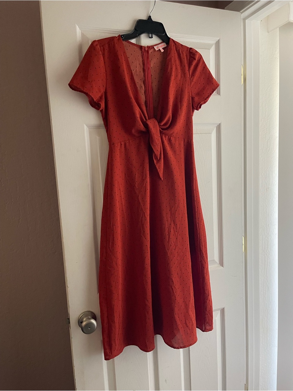 Red/ Orange polka dot dress